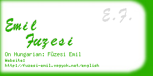 emil fuzesi business card